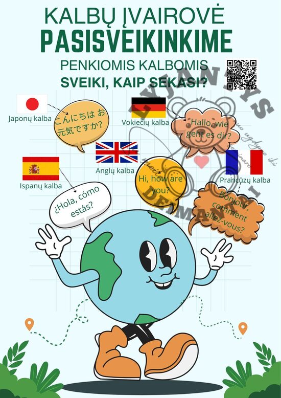 Ugdomieji tentai - Kalbų įvairovė su QR kodu