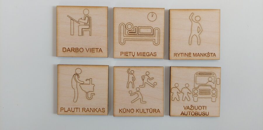 'Mini dienotvarkė darželiui" 20 dalių  rinkinys. Struktūrizuotam ugdymui darželyje